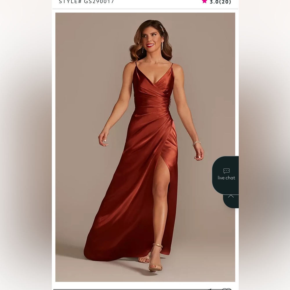 Davids Bridal Charmeuse Satin Maxi Dress